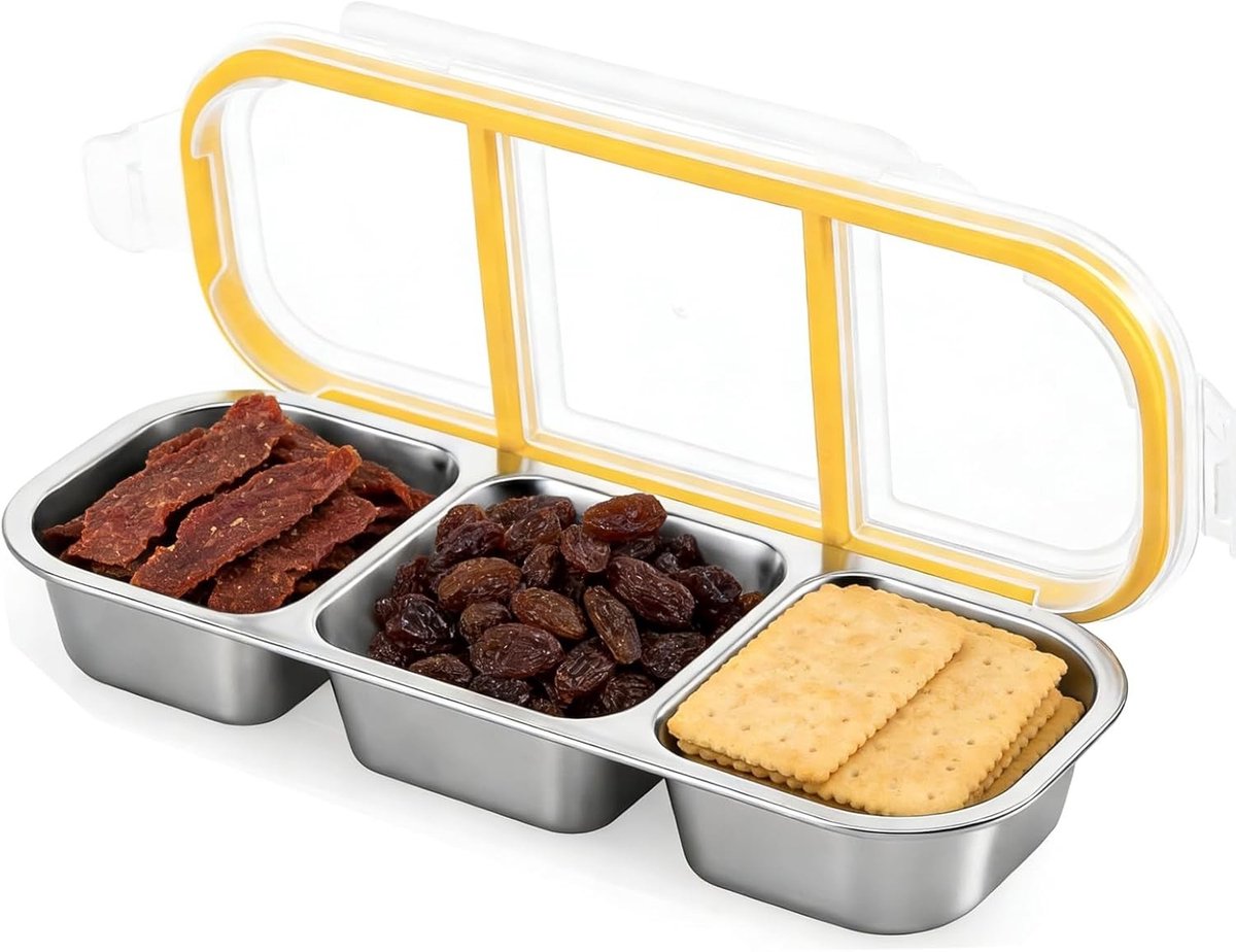 Snackbox - Roestvrij Staal - 20 x 14 x 5 cm - Lekvrij en Vaatwasmachinebestendig - Voor School en Werk