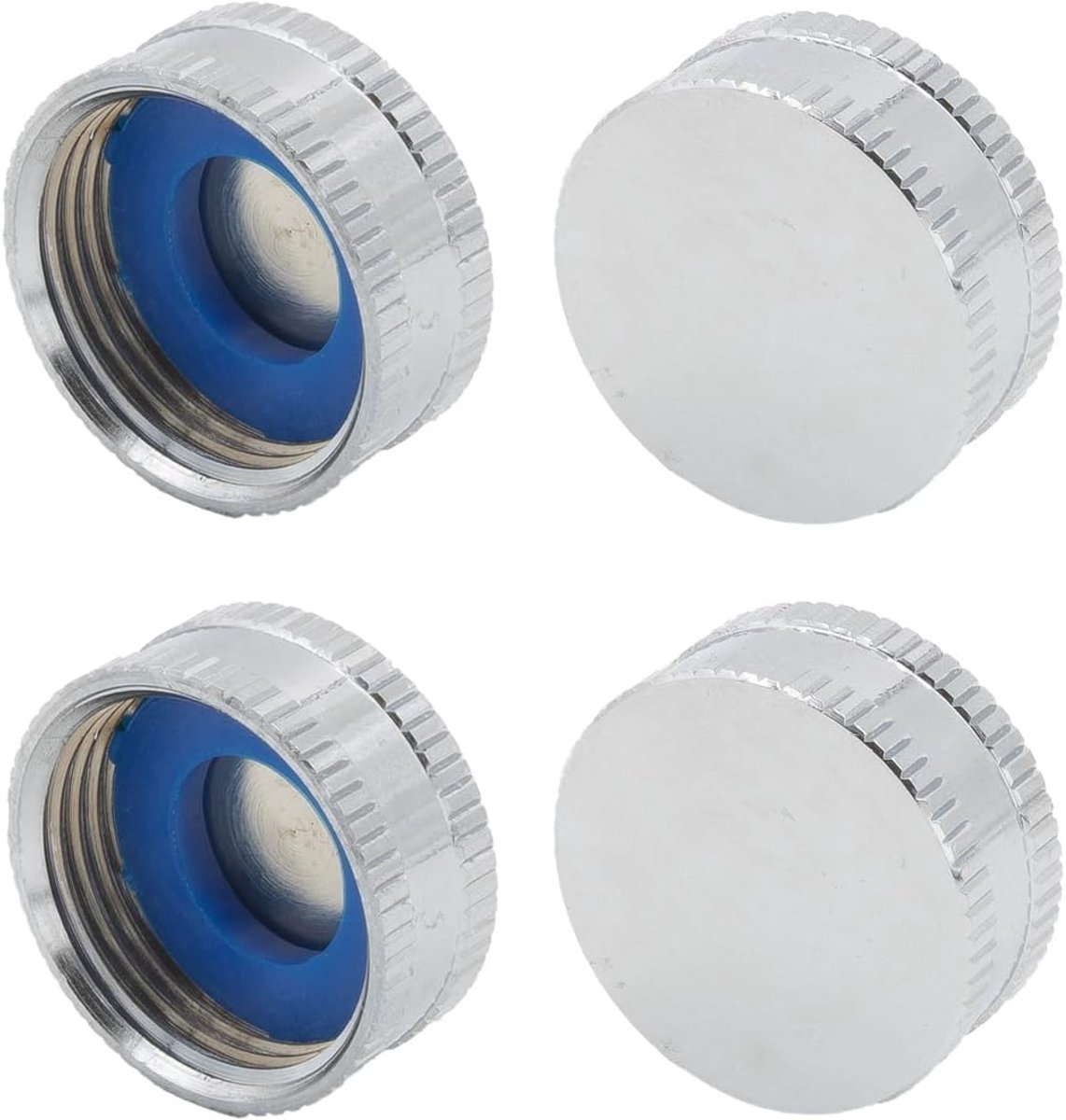 4x end caps serrated 3/4" IG chrome/brass - ShopVlot
