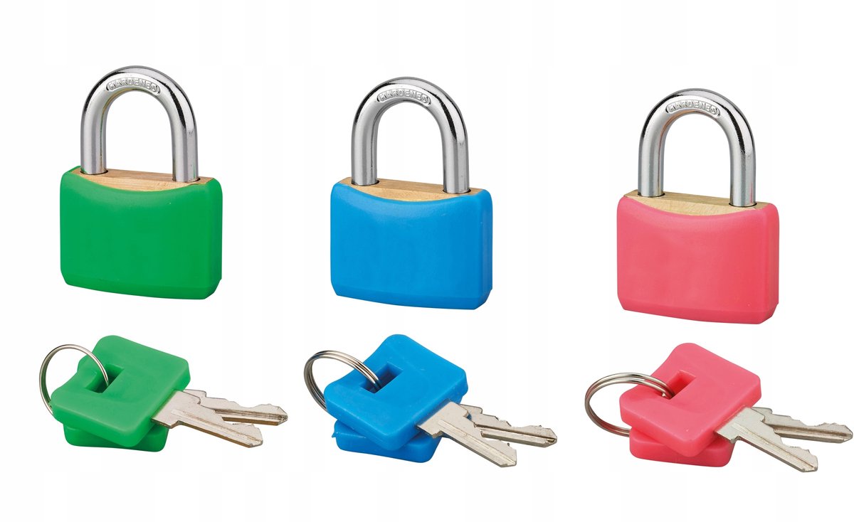 Set van 3 Hangsloten, 30 mm, Cilinderslot