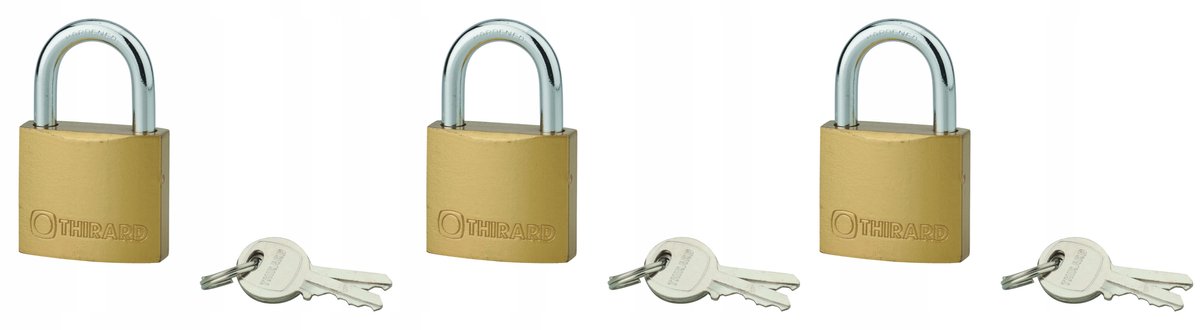 Set van 3 Hangsloten 40 mm met 6 Sleutels - Merkloos