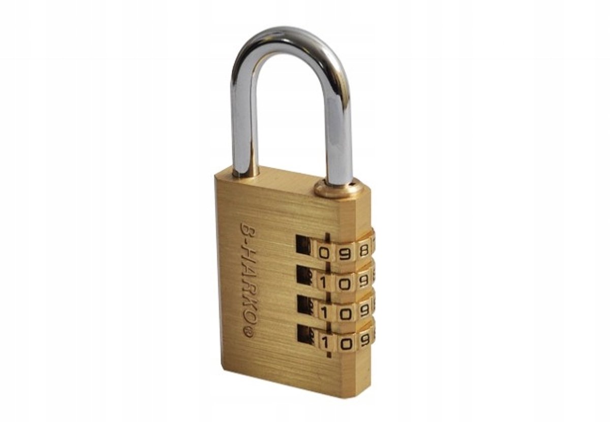 Merkloze Messing Cijferslot 40mm, 4-cijferige code