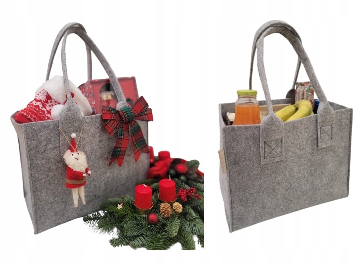 2x Grijze Filten Shopperbekers - Duurzaam & Multifunctioneel