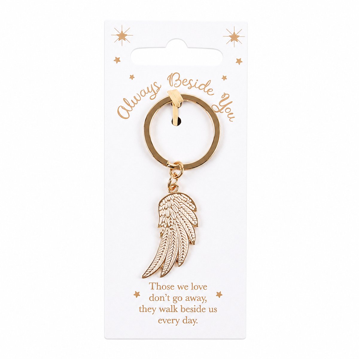 Something Different sleutelhanger angelwing Always Beside You engelvleugel goudkleurig metaal