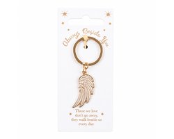Something Different sleutelhanger angelwing Always Beside You engelvleugel goudkleurig metaal