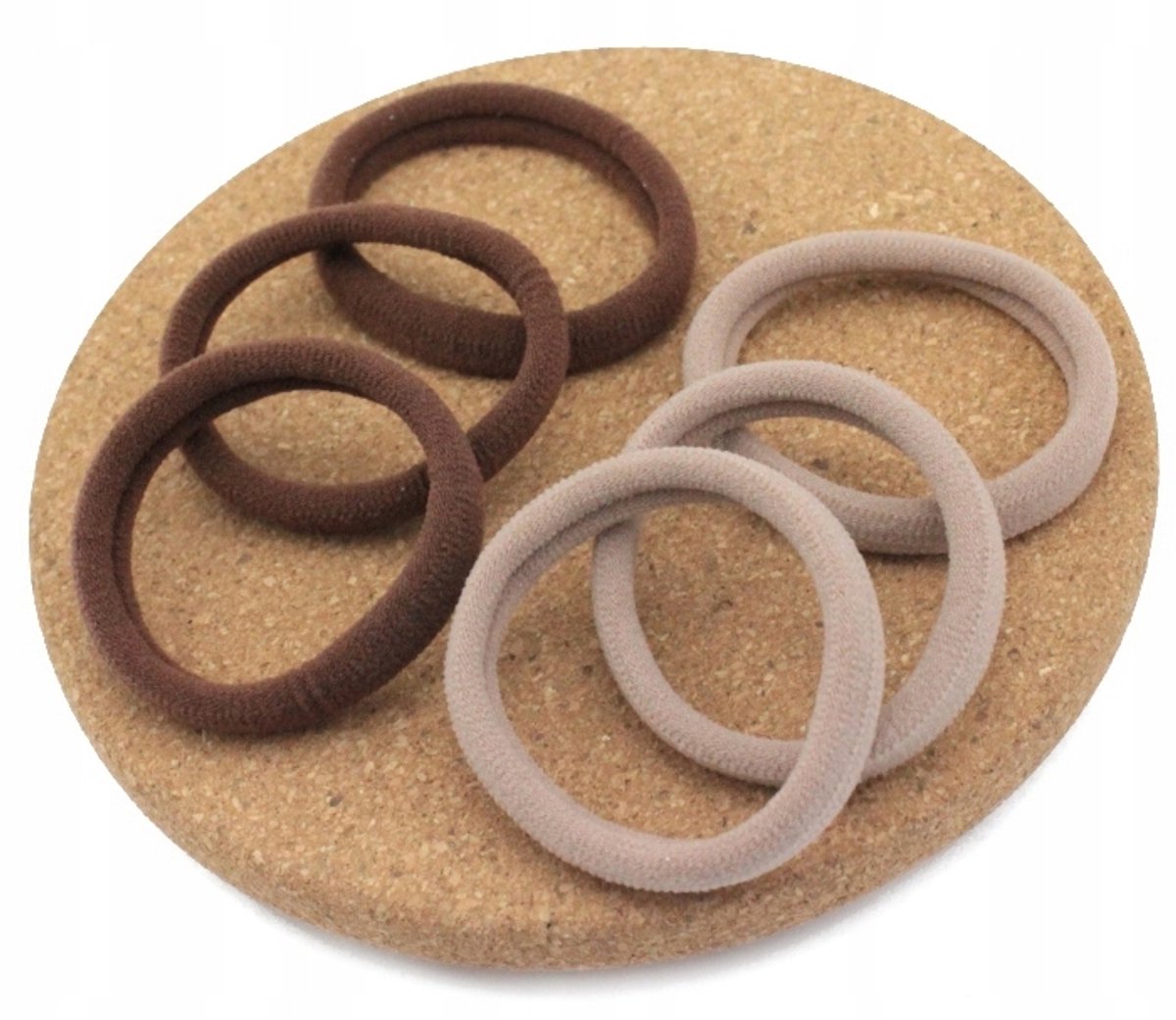 Lycra haarbandjes set - 6 stuks - beige mix