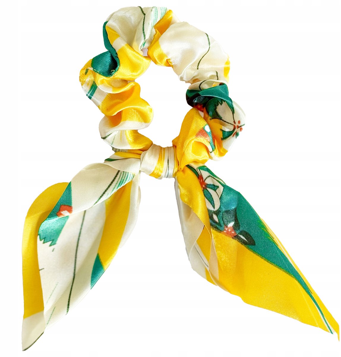 Zijdeachtige Haar Scrunchie met Strik - Multikleur