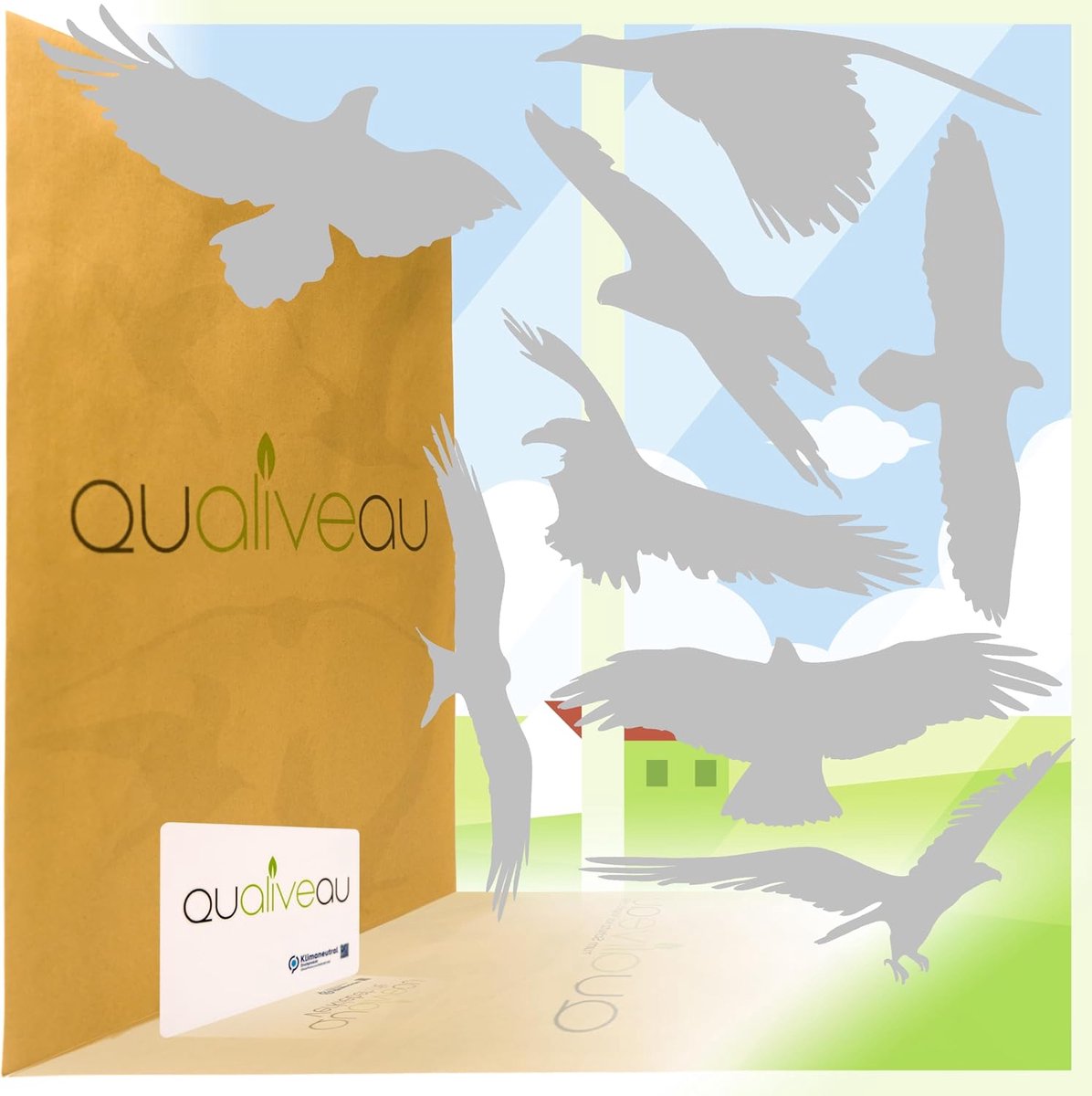 Vogelbescherming Stickers 40 cm - Zilver Satin Matt - Compleet met Squeegee - Eenvoudige toepassing - ShopVlot