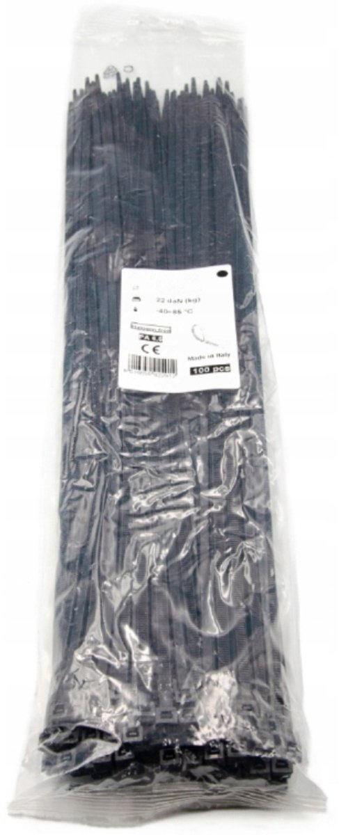 Zwarte kabelbinders 290 mm x 3,5 mm - 100 stuks