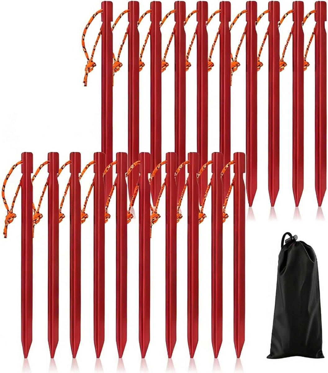 Tentstokken 18 cm - robuuste aluminium pegs - lichtgewicht en roestvrij - perfect voor kamperen - ShopVlot