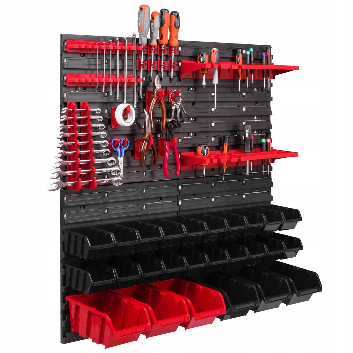 Gereedschapswand 78x78 cm met 26 bakken en ophangsystemen