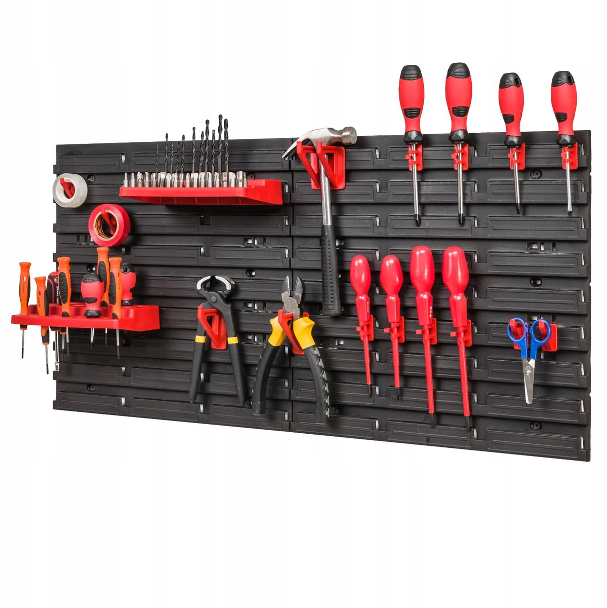 Gereedschapsbord 39x77cm - Wandorganizer met 16 houders & 2 legborden
