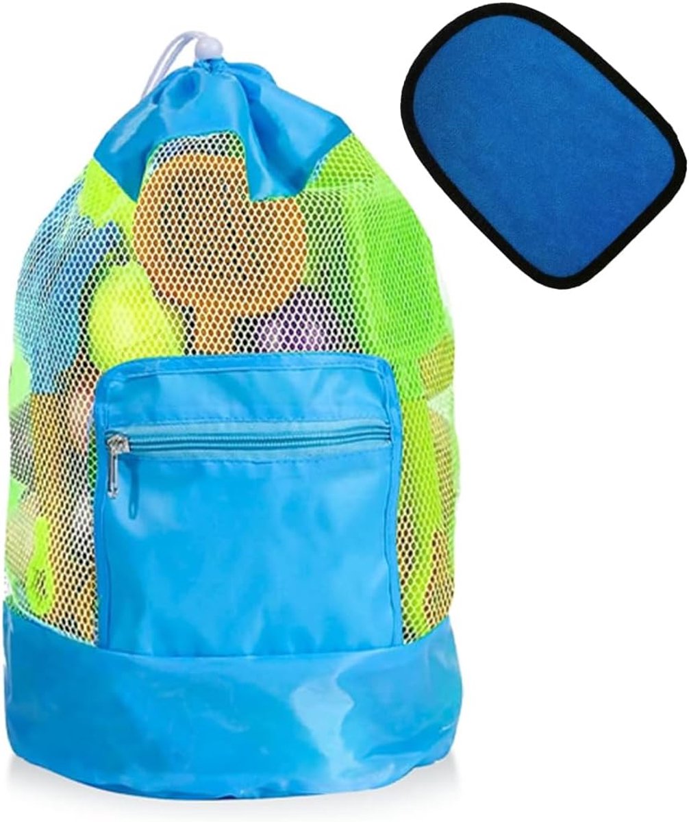 Opvouwbare strandtas voor kinderen - netmateriaal - inclusief zandhandschoenen - ideaal voor het strand - ShopVlot