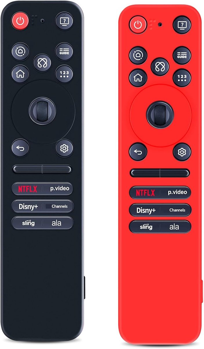 siliconen beschermhoes afstandsbediening - 2 stuks - zwart en rood - optimale bescherming voor LG MR25GA - ShopVlot