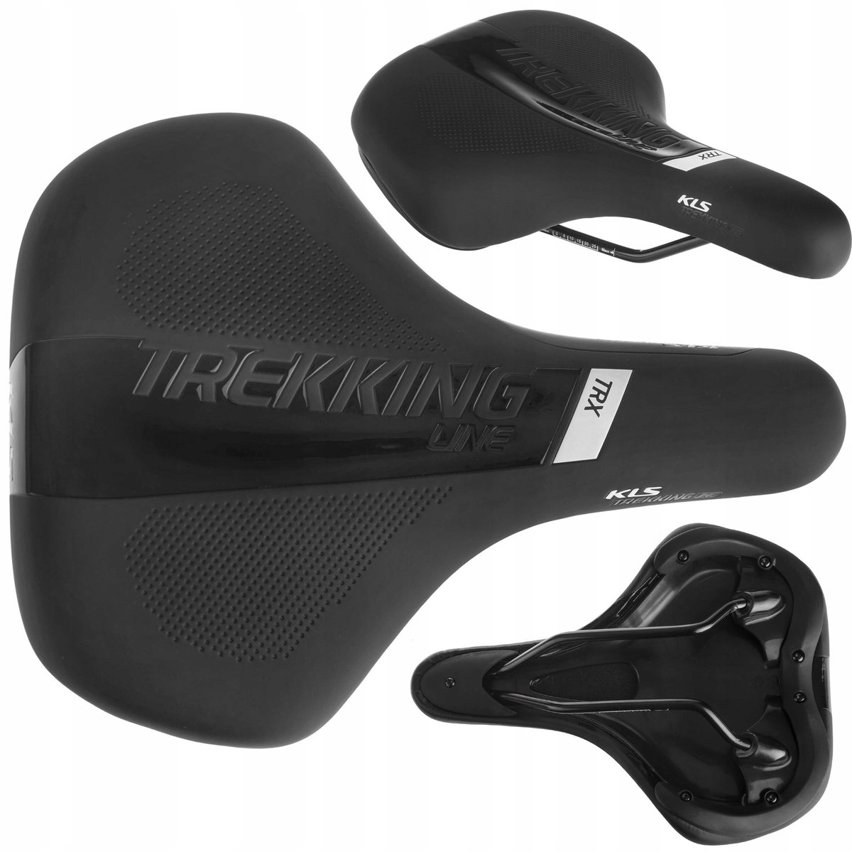 Kellys TrekkingLine Unisex Zwart Fietszadel - Comfortabel en ergonomisch