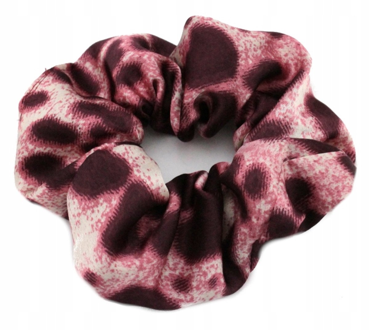 Grote Scrunchie Haarband Panterprint Zijdeachtig Bordo
