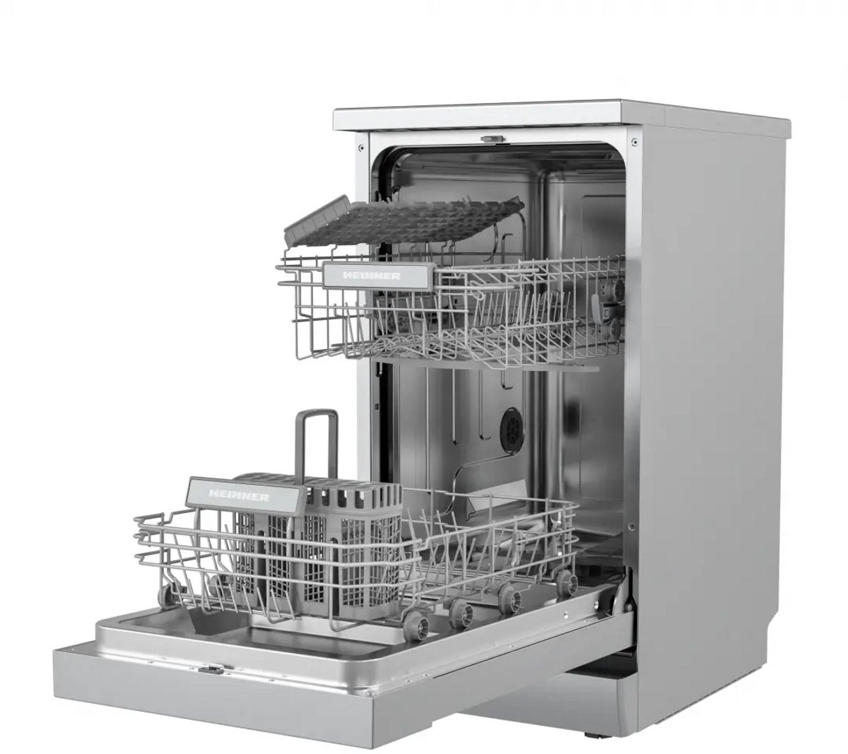 Heinner HDW-FSM45609DXE++ Vrijstaande Vaatwasser – 9 Couverts – 6 Programma’s – Digitaal Display – Halve Belading – Extra Drogen – Startuitstel – AquaStop – Kinderslot – 45 cm – RVS – 5 Jaar Garantie thumbnail 4