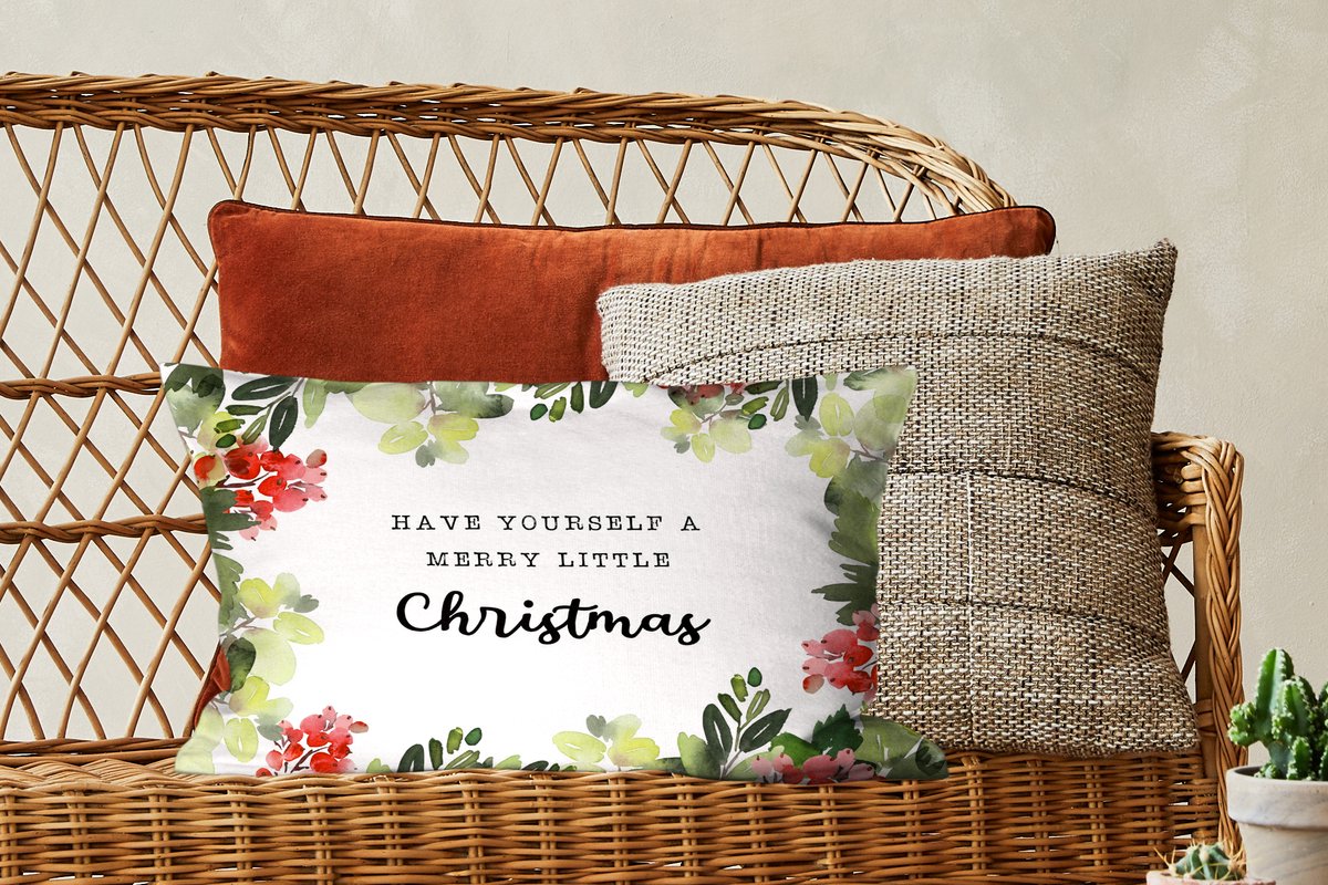 Sierkussens - Kussentjes Woonkamer - 50x30 cm - Kerst - Quote - Planten - Kerstversiering - Kerstdecoratie voor binnen - Woonkamer – foto 7