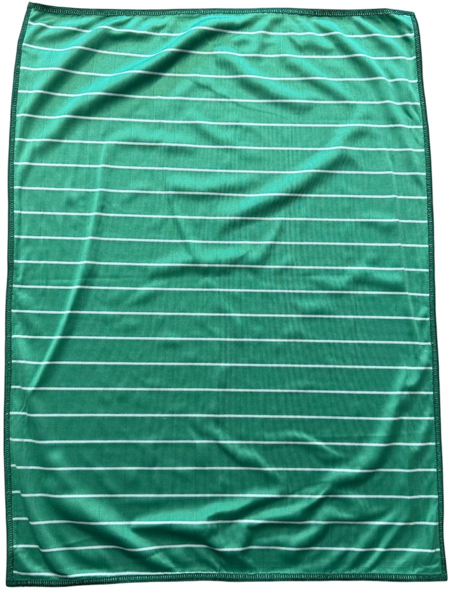 Spiegeldoek - glasdoek - Poleerdoek - Groen met Witte Streep