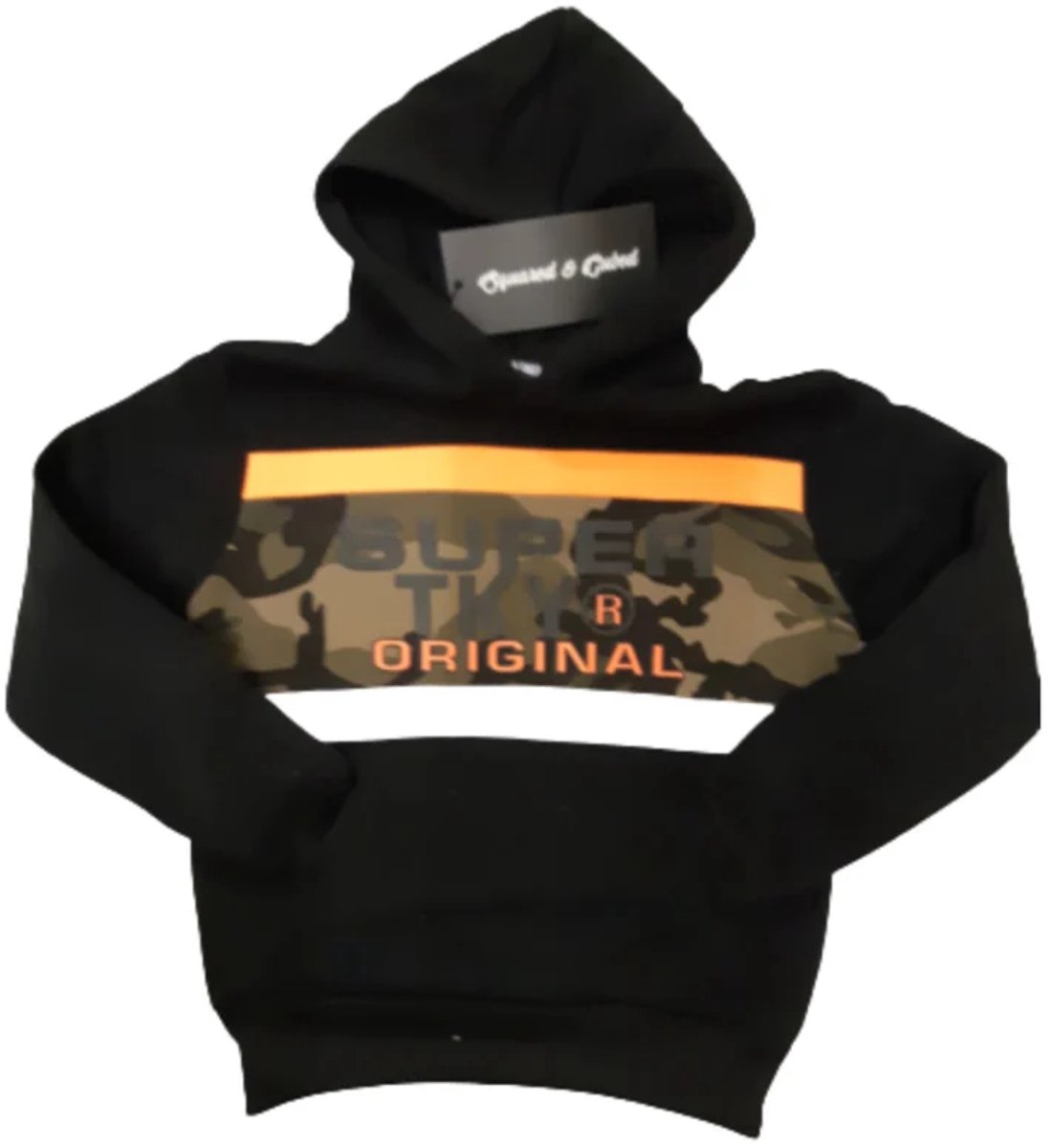 Jongens hoodie Original oranje - Zwart - 98/104