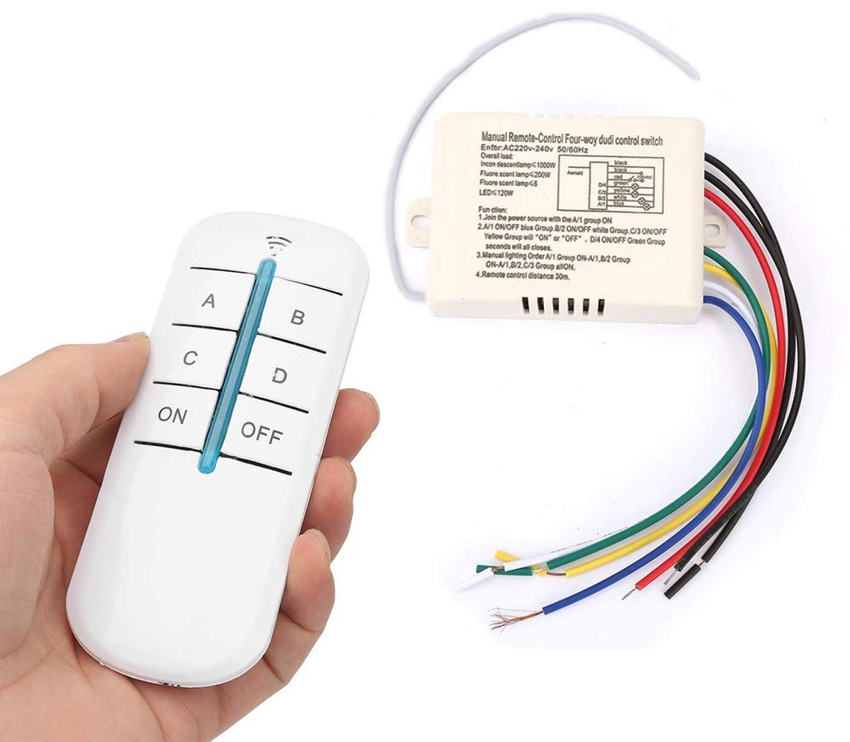 Muur Afstandsbediening Schakelaar - Wit - Digitale Draadloze Wandlamp Ontvanger Zender - Voor Thuisverlichting