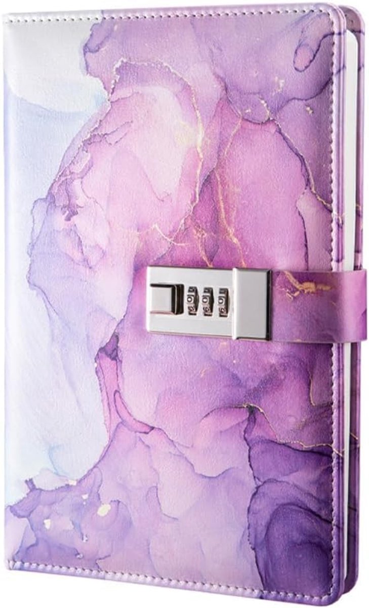 BetterJonny A5 Notebook with Lock PU Leather Journal with Lock Travel Journal Sketchbook Lockable Journal for Women - ShopVlot