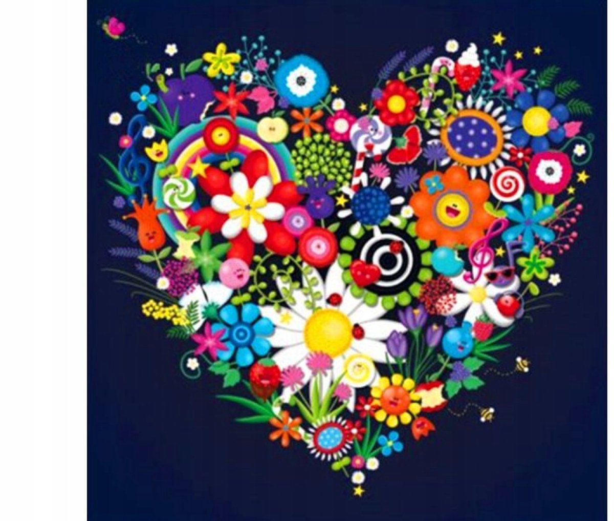 Diamant Bordenset: Bloeiend Hart 30x30cm
