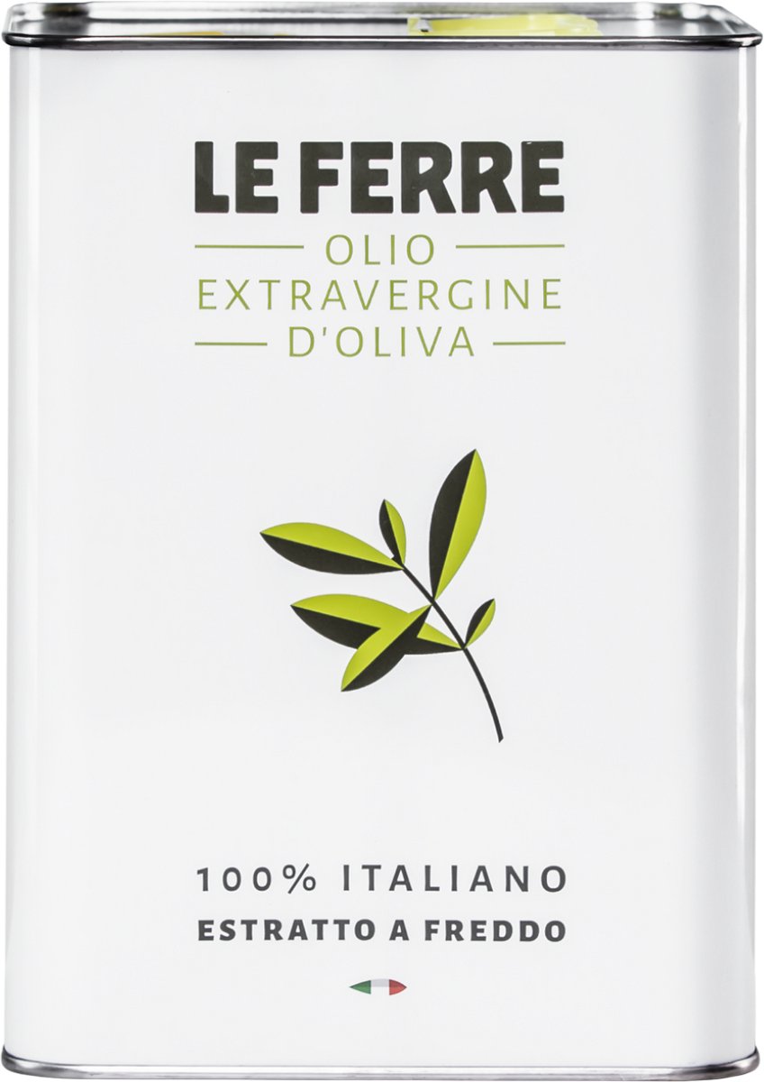 Le Ferre - Multivarietale - Extra Vierge Olijfolie 3L Blik – Italiaanse Olijfolie uit Puglia – Medium Fruitig – Oogst 2025/2026