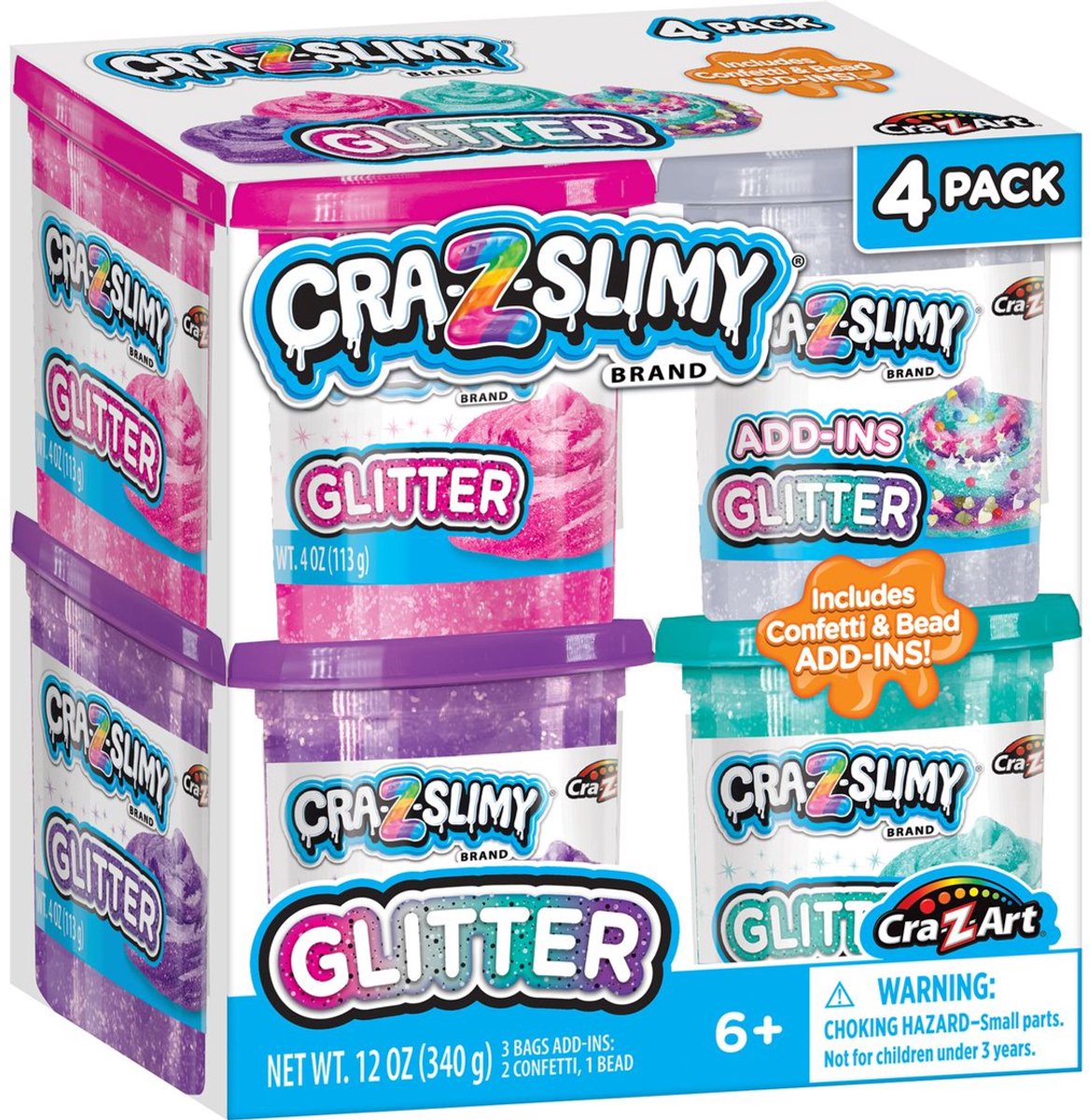 CrazArt - Cra-Z-Slimy - 4 Pack - Glitter - 60020-6