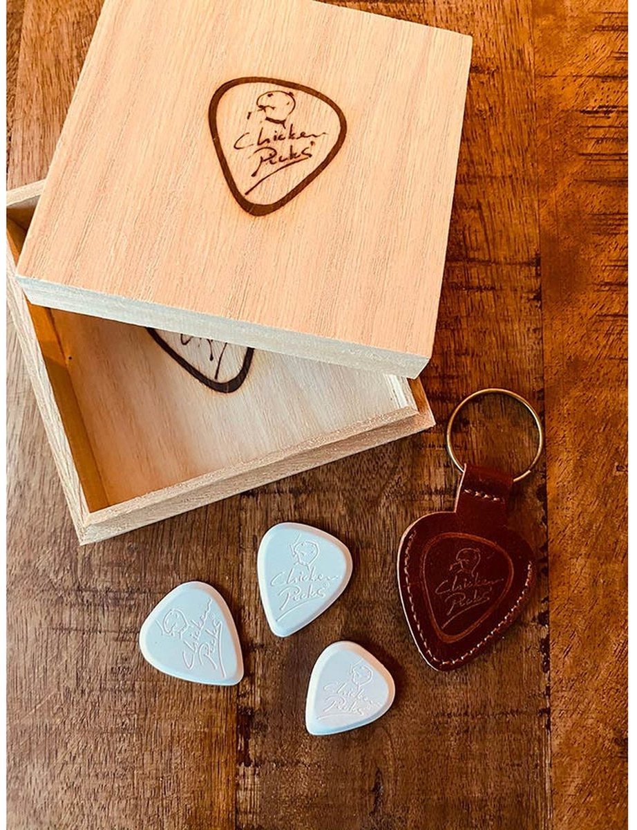 ChickenPicks - 3-Wood CP Luxe - Houten Doos Met 3 Gitaarpicks