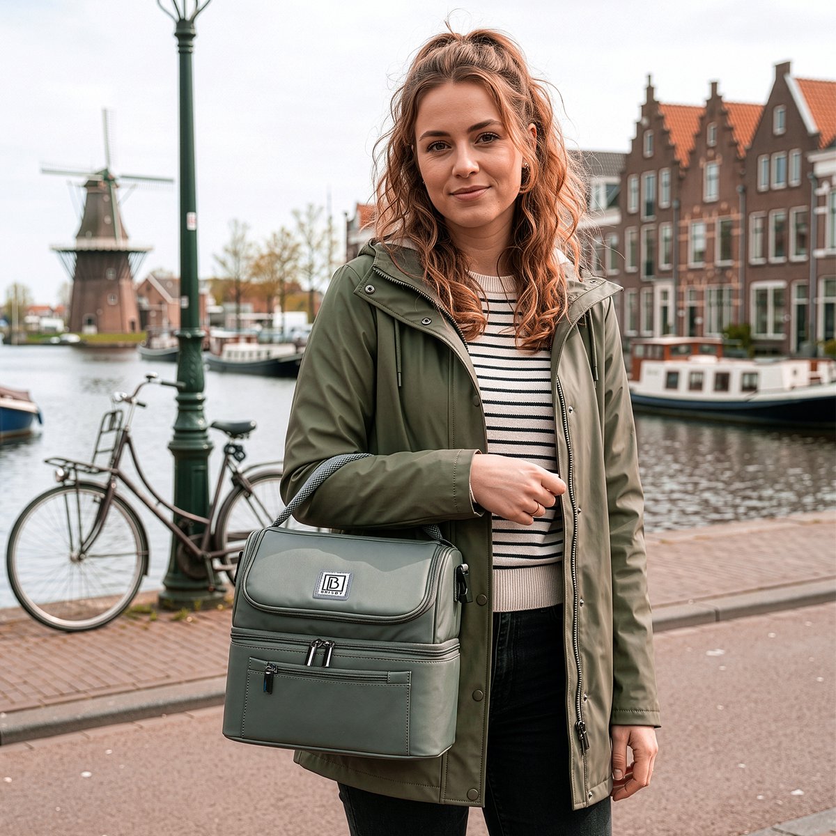Brisby Koeltas 11 Liter - Lunchtas - Inclusief 2 Koelelementen - Dubbel Compartiment - 4-Laags Geïsoleerd - Waterafstotend - Misty Green — cadeau in Sport & Outdoor - foto 3
