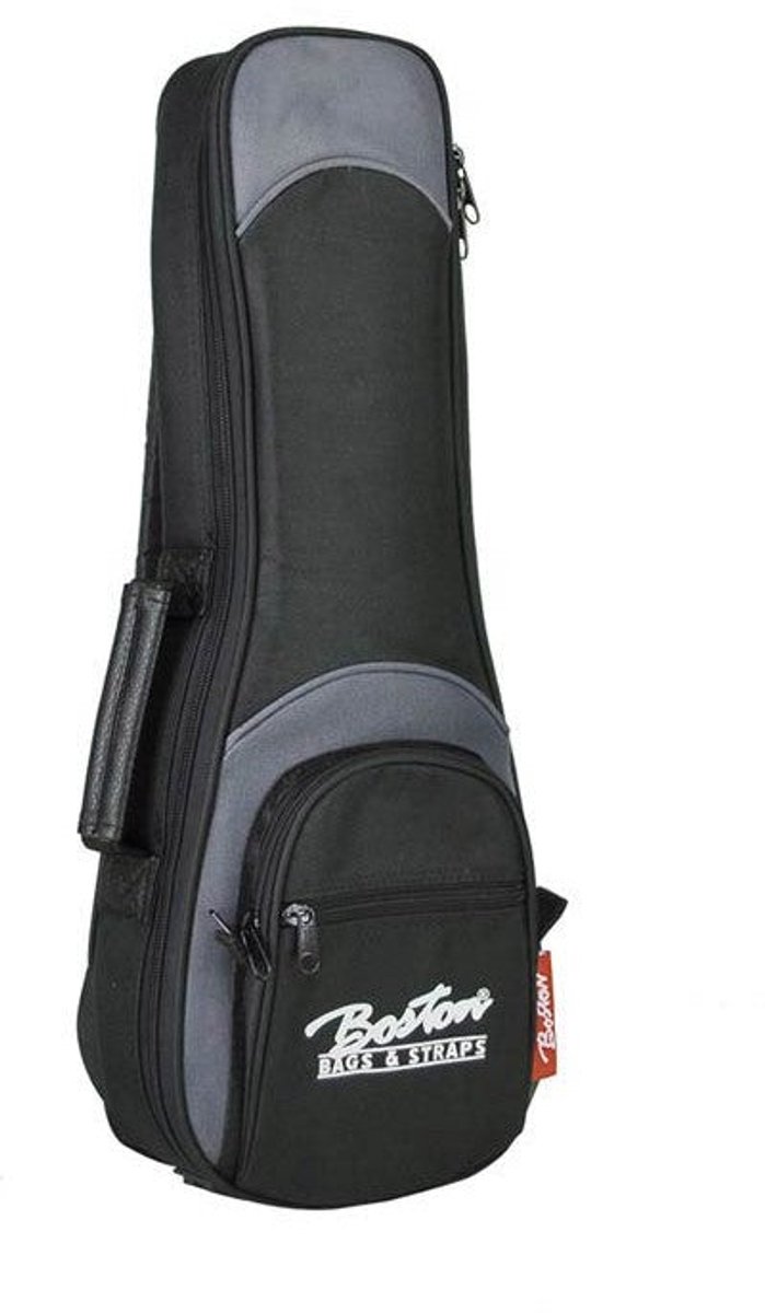 Boston UKC-25-BG Super Packer Gigbag voor Concert Ukelele – 25 mm Voering, Zwart/Grijs