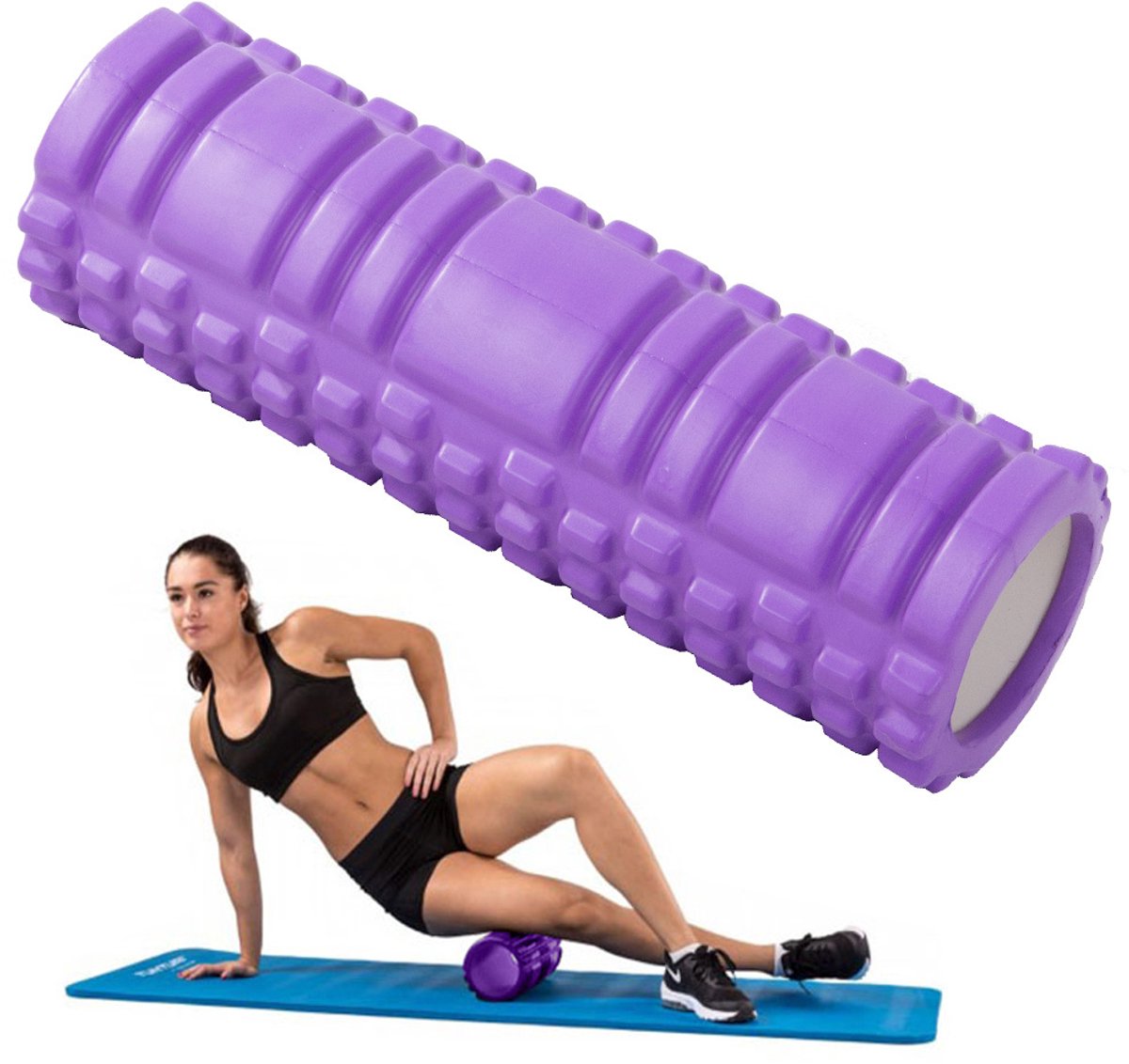 Massageroller voor CrossFit en Yoga. Geschikt voor het rollen van de rug en benen - Blauw