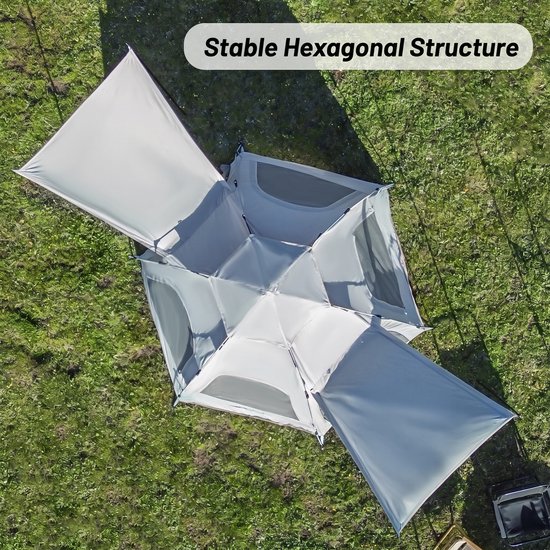 Outdoor Camping Tent - Gemakkelijk Pop-Up Tent - familietent - Draagbare Outdoor Wandelrugzak - winddicht3-4 Persoons - dakraam en 2 deuren met palen — afbeelding 3