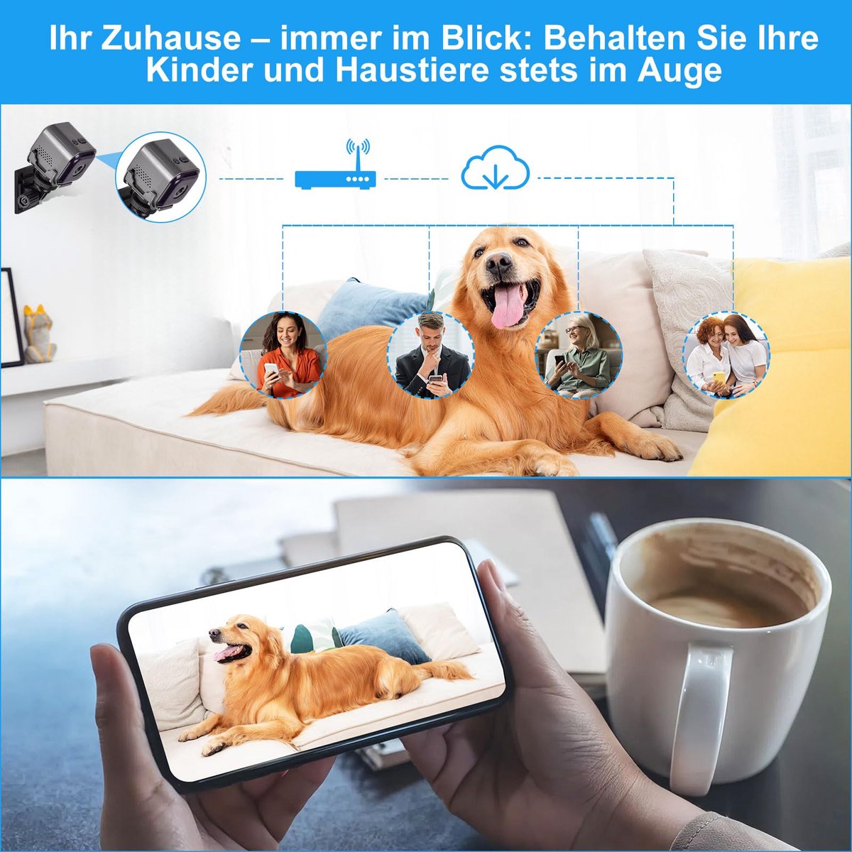 QianShouYan 1080p wifi-mini-camera met nachtzicht en bewegingsdetectie, draagbare outdoor beveiligingscamera met accu - ShopVlot
