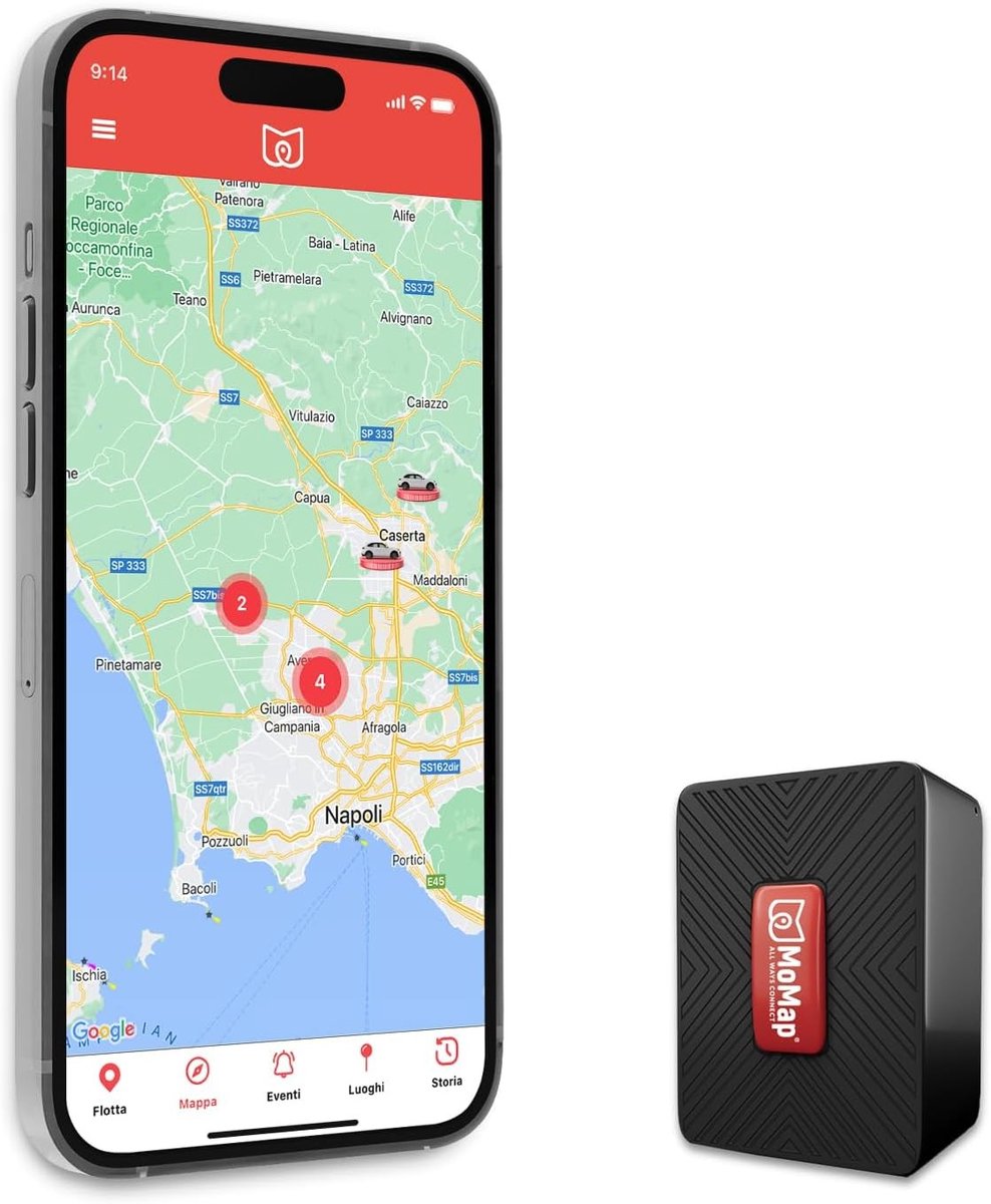 GPS-tracker - Zwart - Voor Auto en Motorfiets - Met App voor iOS/Android en Internationale SIM - Voor Veiligheid en Bewaking