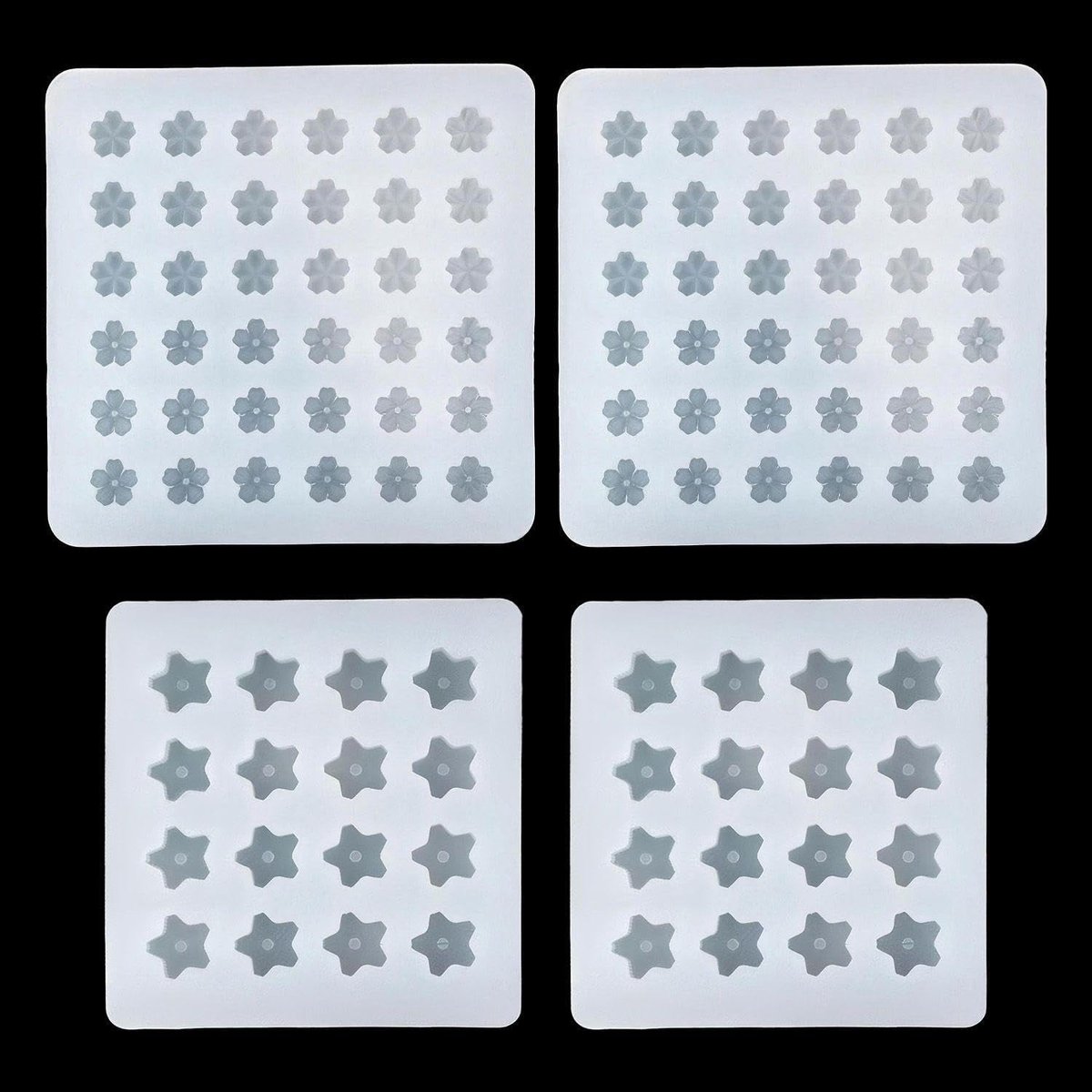 4 Pieces Baking Tool Molds, Flower Patterns, Silicone Molds, Jewelry Hanger Designs, Creative Handmade Props. - ShopVlot