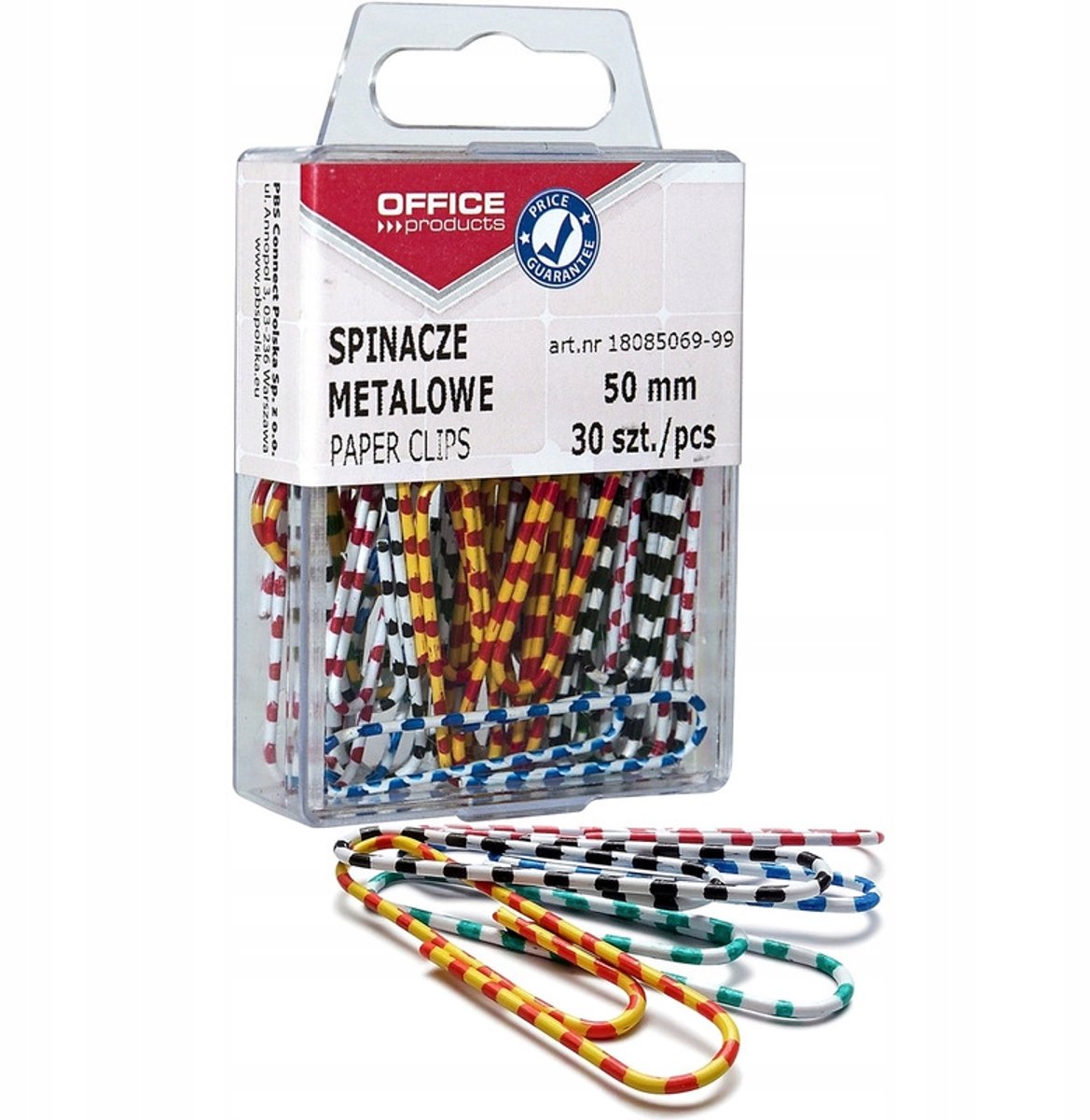 Zebra Metalen Paperclips, Gecoat, 50mm, Mix Kleuren, 30 stuks