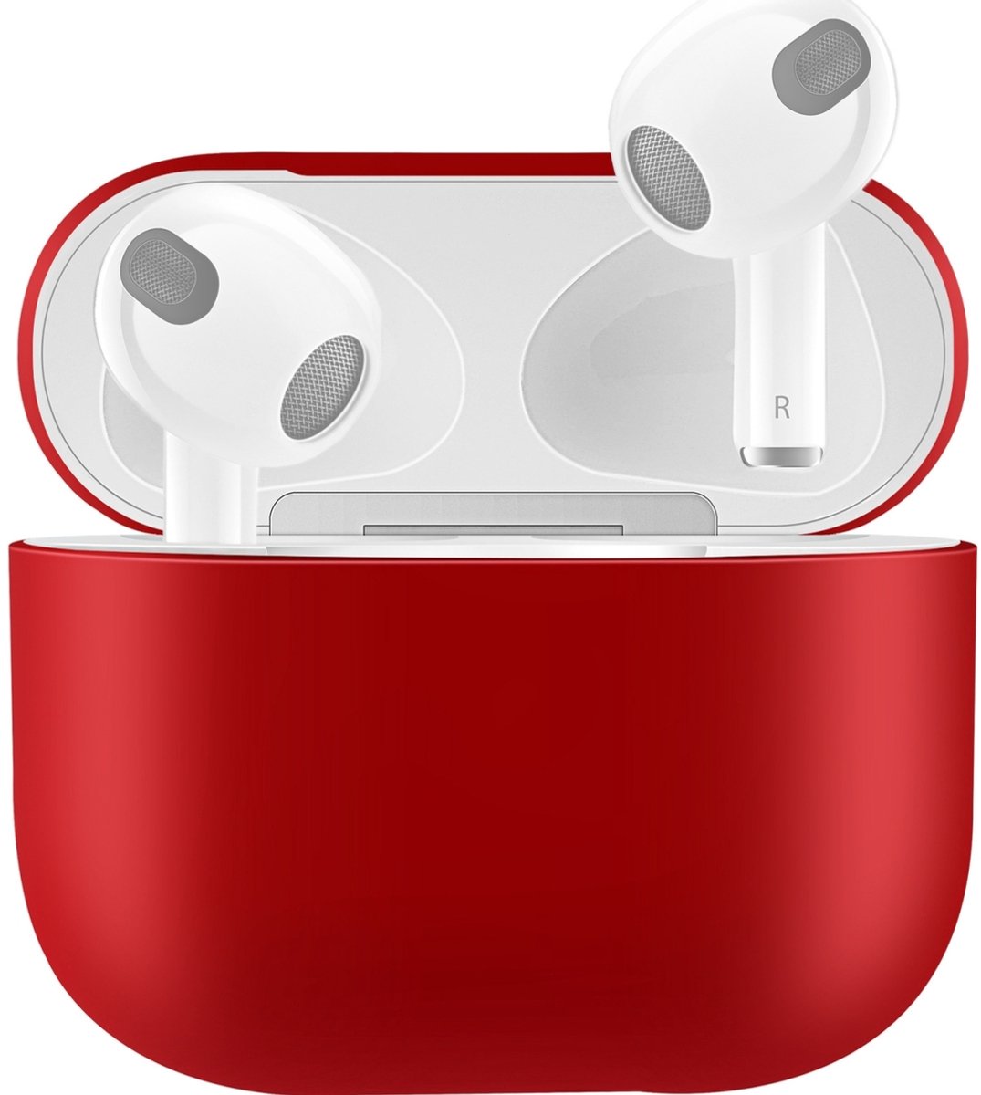 Mobigear Hoesje geschikt voor Apple AirPods 3 Hoesje Flexibel Siliconen | Mobigear Colors - Rood