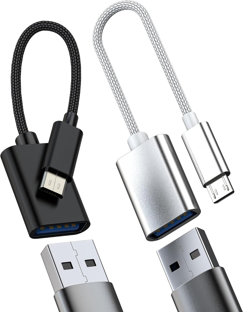 Adapter Micro USB naar USB OTG datakabel tablet (2 stuks) compatibel met Samsung Galaxy S6 S7 Edge + S7 Active note4 - ShopVlot