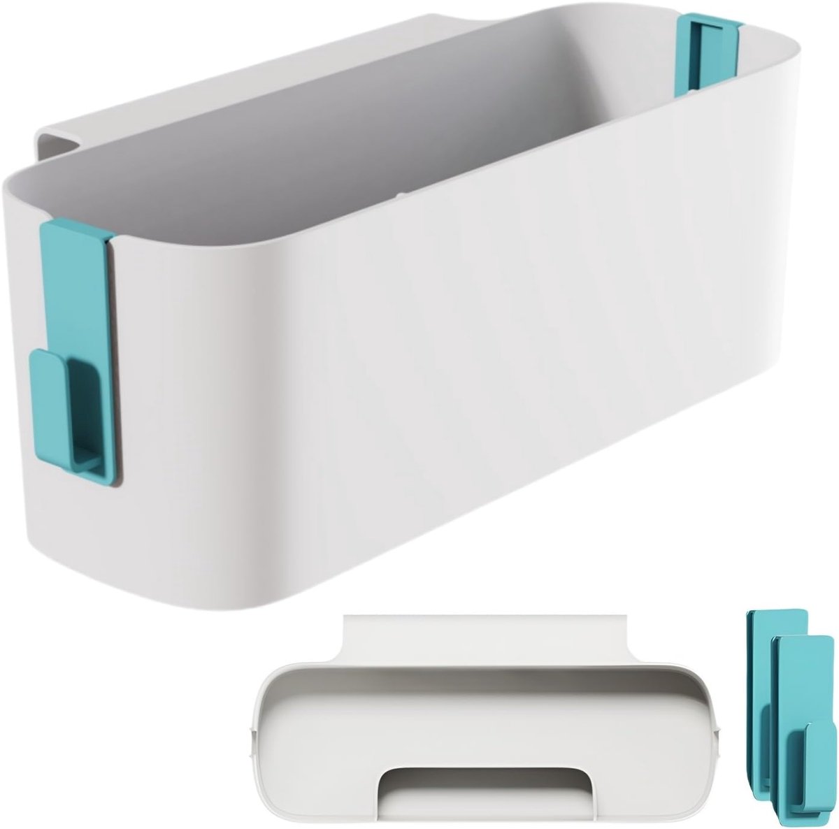 KZQ Hangende bedside organizer met haken - Plastic opbergrek voor stapelbed en ziekenhuisbed - Grote opslag voor studentenkamer en babybed - Groen