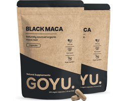 GOYU Zwarte Maca 3.000 mg per dagdosering Biologisch Combideal 2x 100 Capsules - Zwarte maca wortel capsules - Lepidium meyenii - Vegan - Zonder vulstoffen - Cupplement