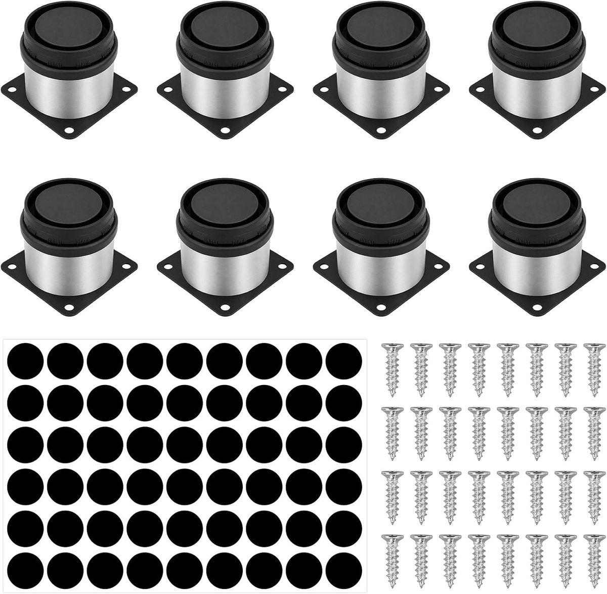 Meubelpoten verstelbaar 5 cm - rond metaal - roestvrij staal - duurzame ondersteuning voor meubels - ShopVlot