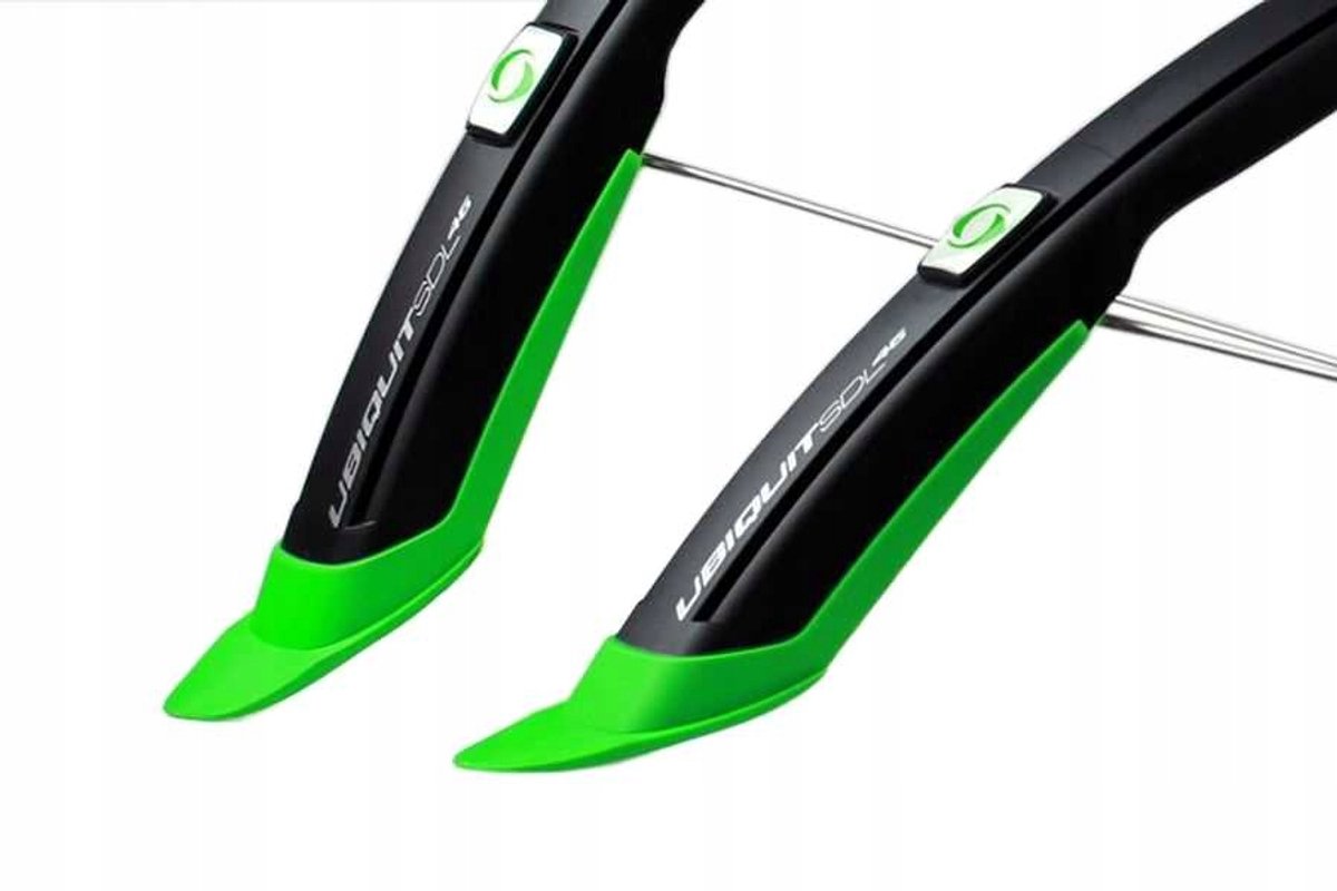 Merkloos Fietsspatbord Set Zwart/Groen 28 inch