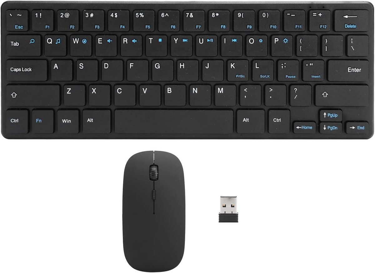 Keyboard Mouse Set - 2.4G USB - Draadloos en Ergonomisch - Geen Geluid voor Ongestoord Werken - ShopVlot
