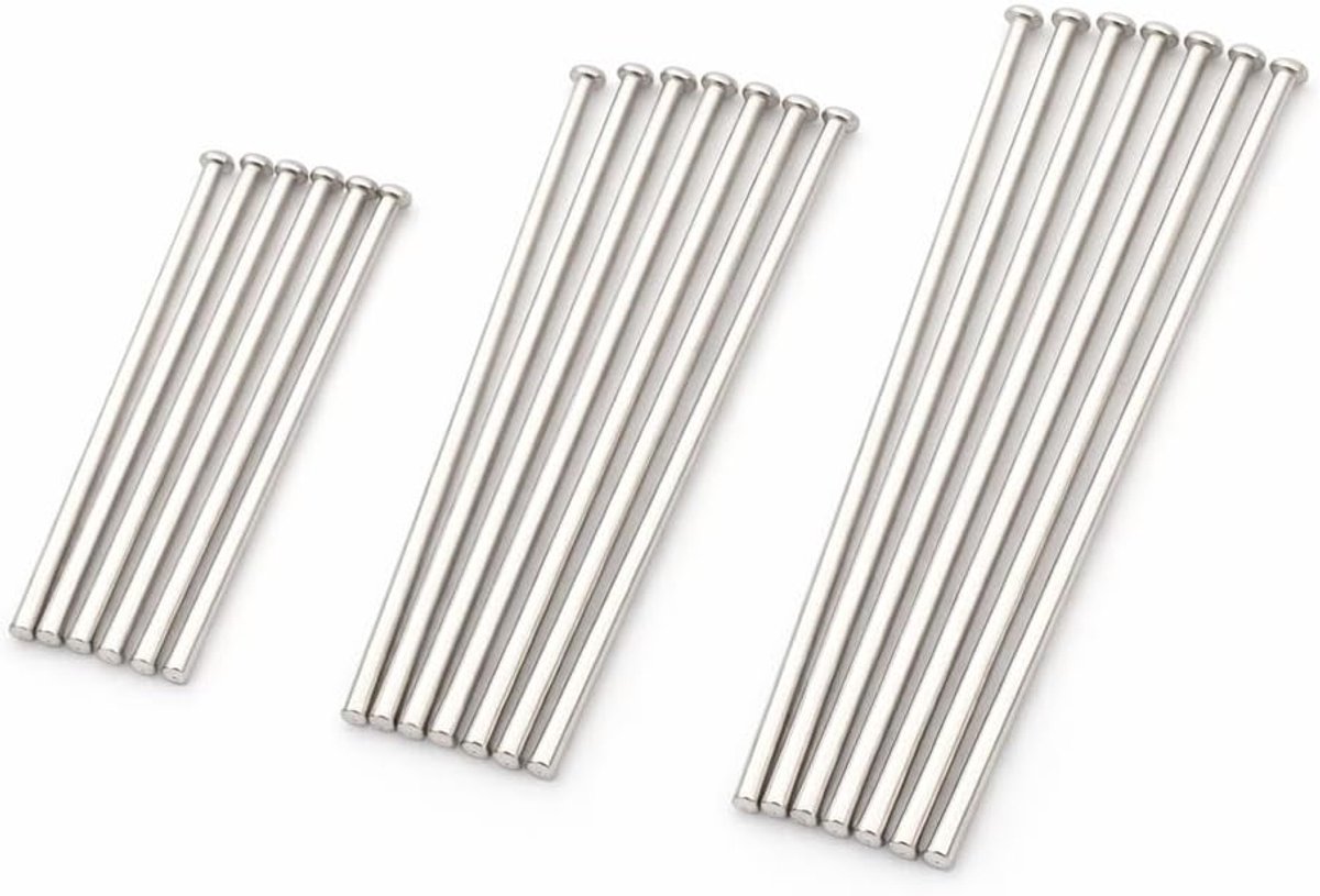Kettingpen set 300 stuks - 50 mm, 40 mm, 30 mm - RVS met zilveren kop - Perfect voor sieraden maken - ShopVlot