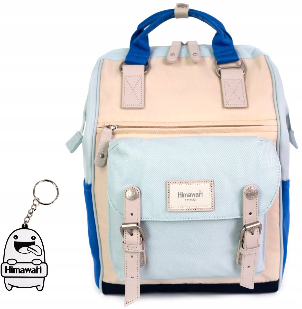 Himawari Vivid M Rugzak - Stijlvol Beige & Blauw, Unisex