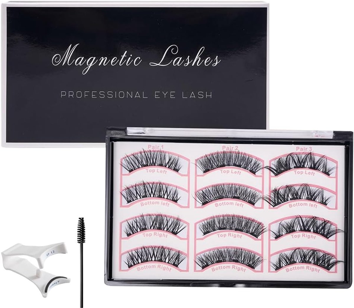 Magnetische wimpers set 12 stuks - natuurlijke volle nepwimpers - herbruikbaar zonder lijm - voor dagelijkse make-up - ShopVlot