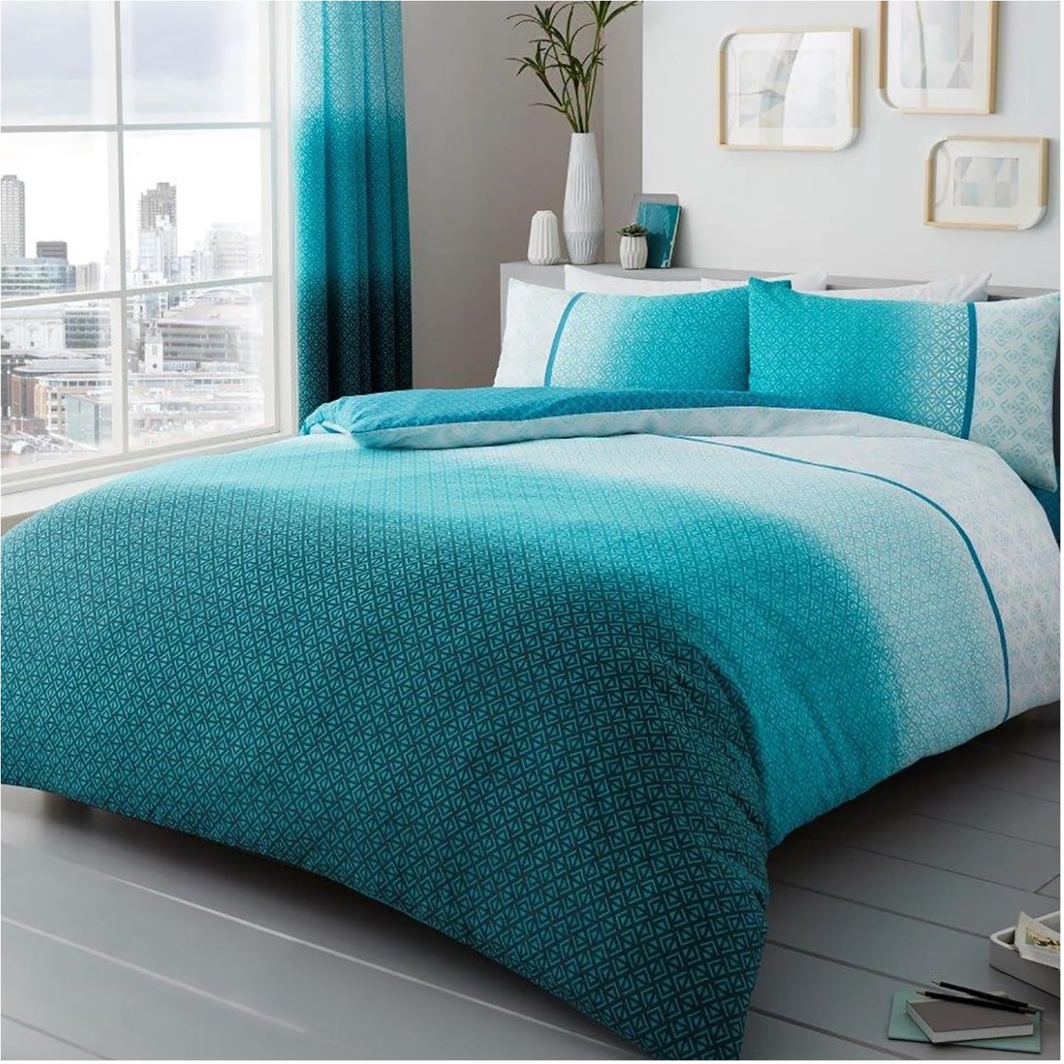 Bedset eenpersoons - Luxe ombre dekbedovertrek - Polyester katoen - Verfraai je slaapkamer - ShopVlot