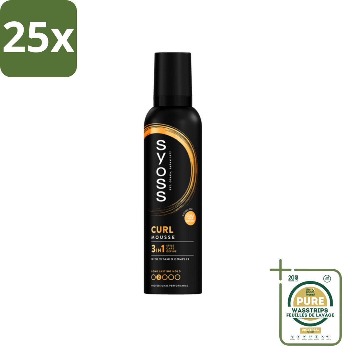 25 x Syoss - Curl - Haarmousse - Anti-Pluis & Bounce - 250 ml - Grootverpakking - Haarmousse - Krullen - Anti-pluis - Haartypen - Kruldefinitie