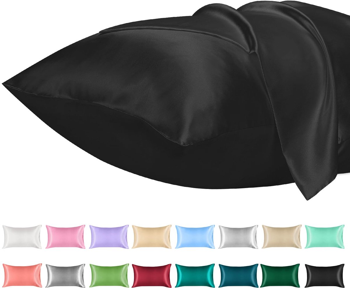 Kussenslopen set van 2 - standaardformaat 40x70 cm - zacht microvezel satijn - kreukvrij en ademend - ShopVlot